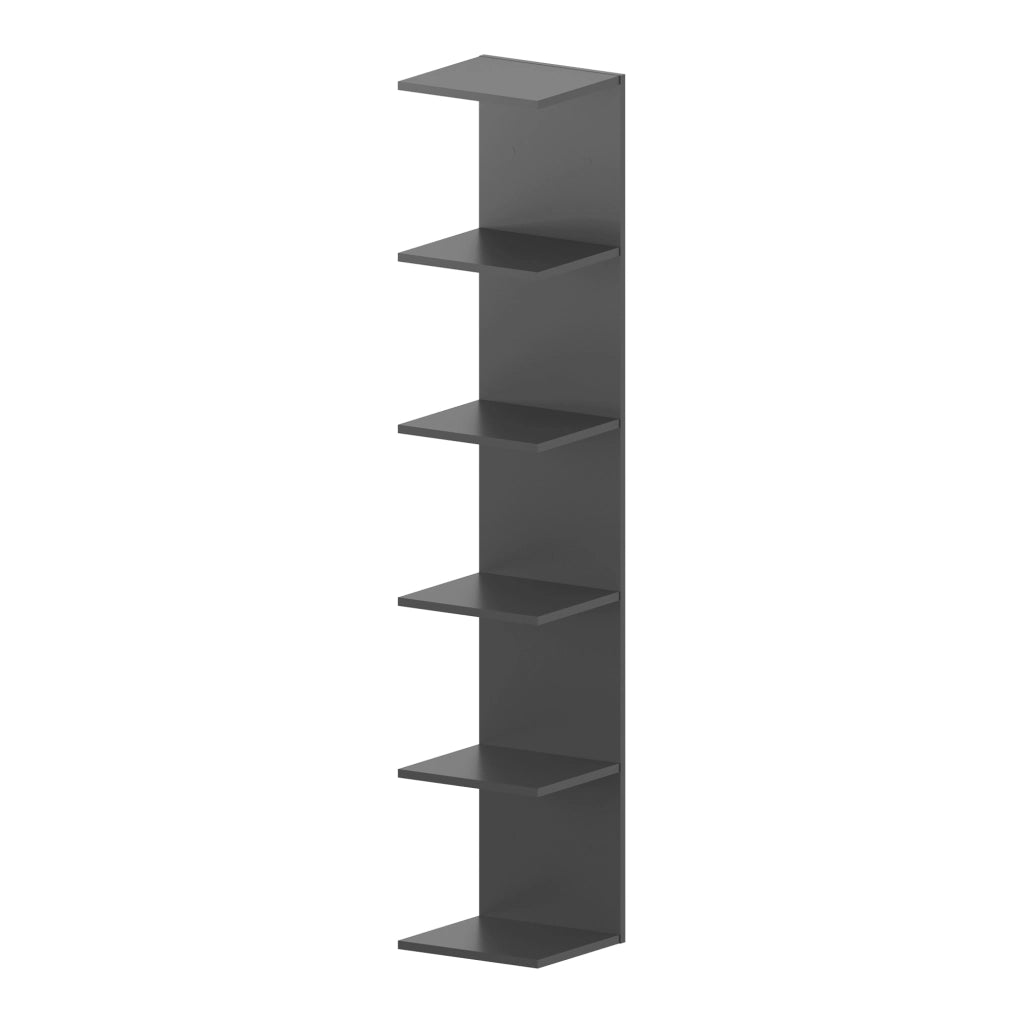 Mensola da Parete Surahammar Libreria Scaffale a Muro con 6 Ripiani - Nero [en.casa]