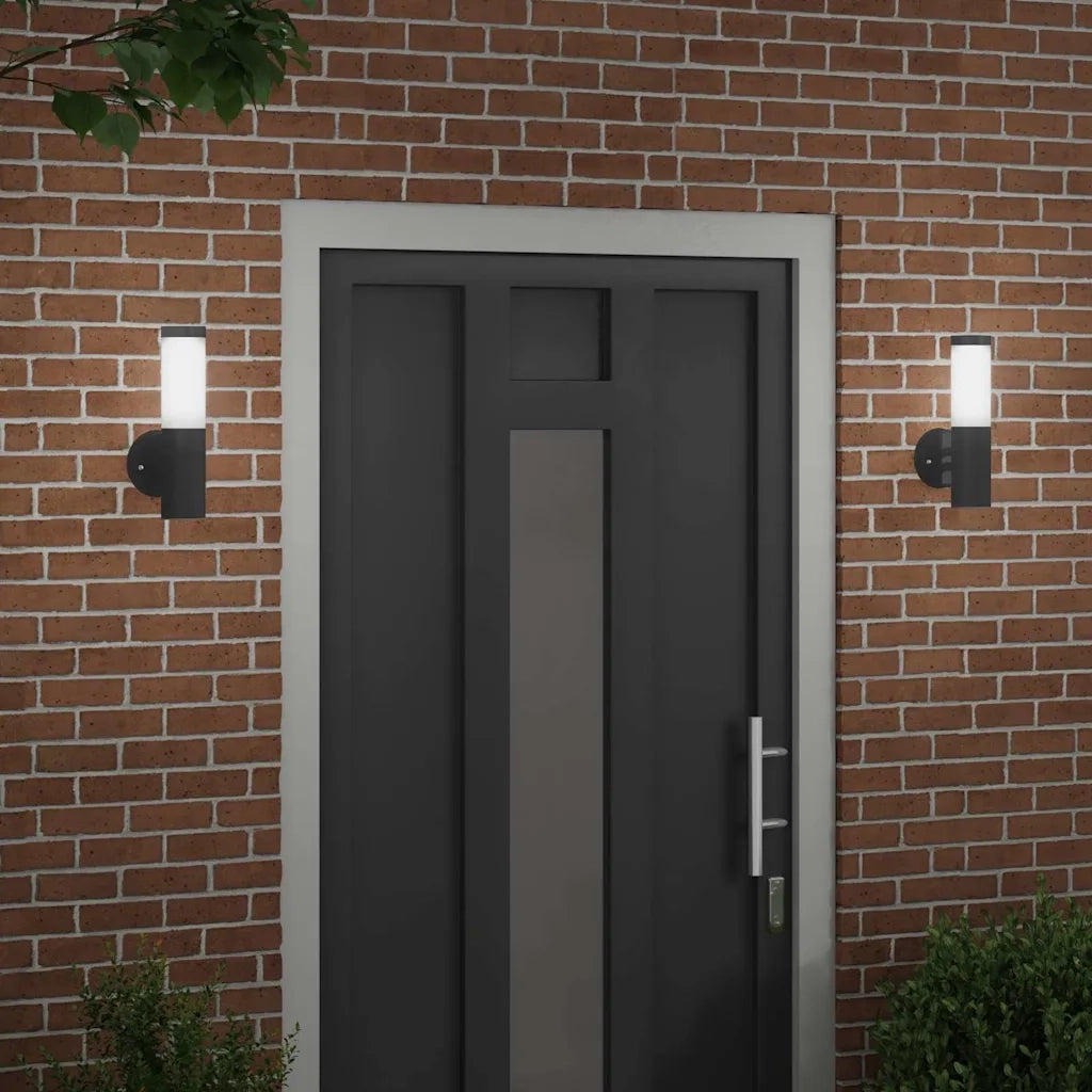 Lampada da Parete Esterna 2 pz Nero 15 x 7,5 x 33 cm CFW4032613