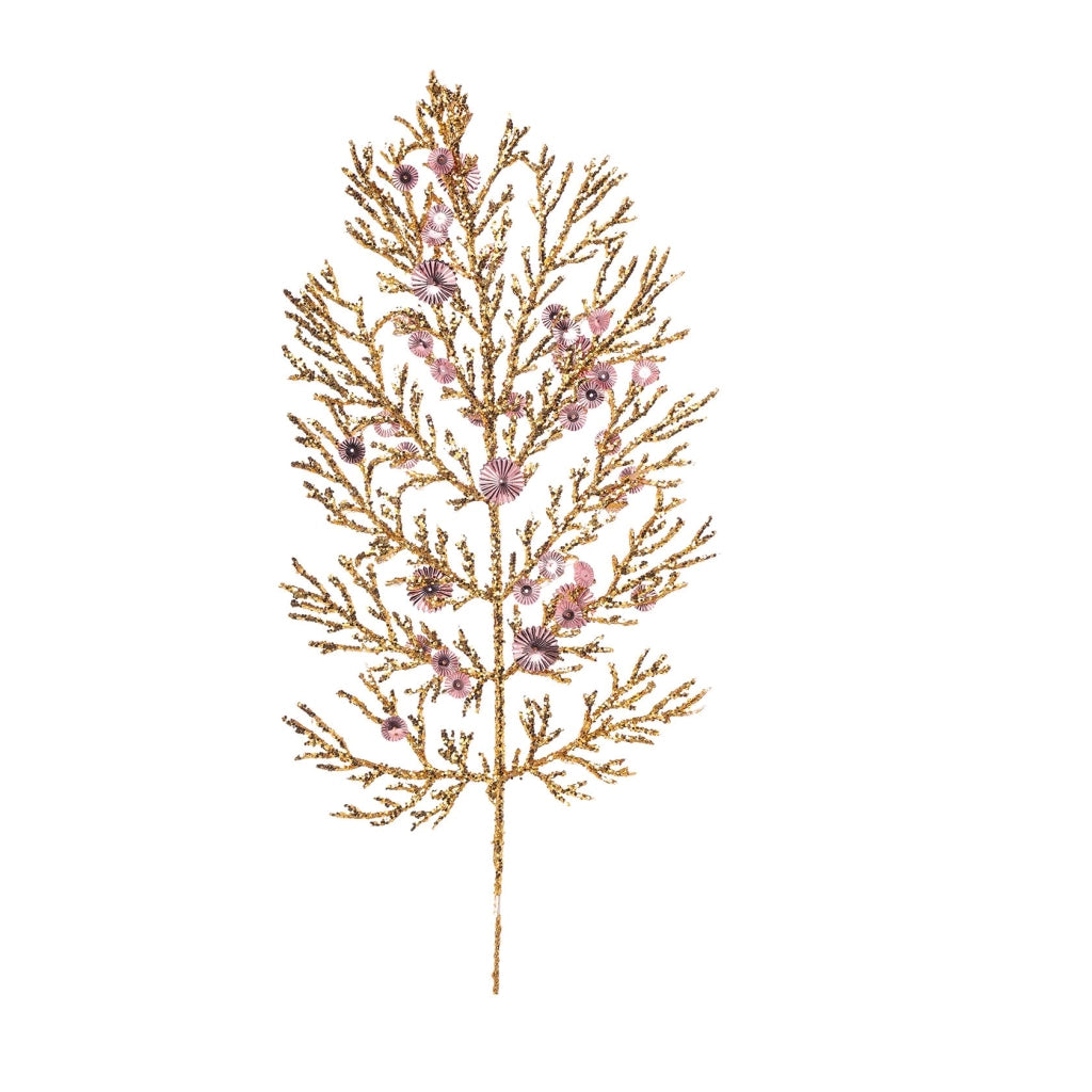 FOGLIA FELCE GLITTERATA CM.40 Rosa