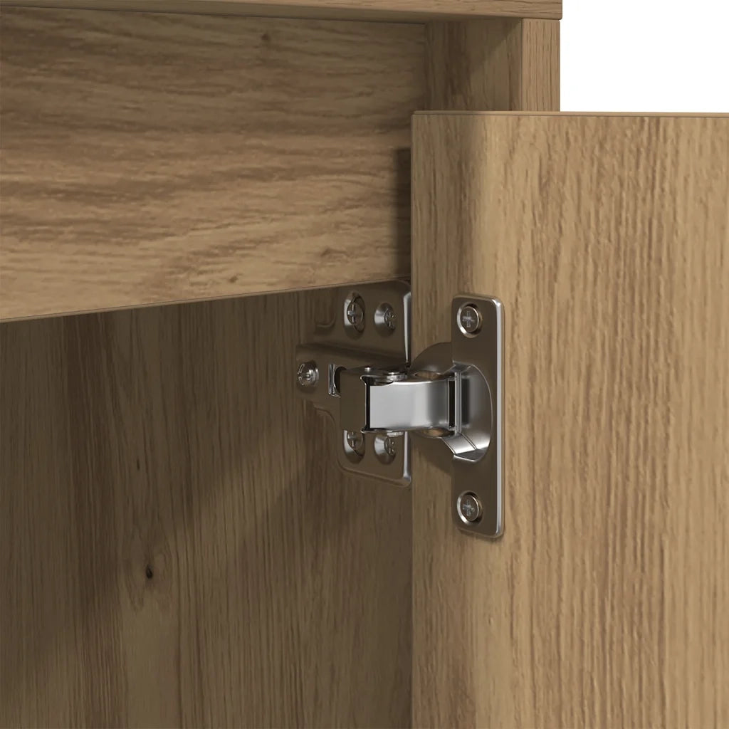 Comodino con Luci LED Rovere Artigianale 38x34x50 cm 861281