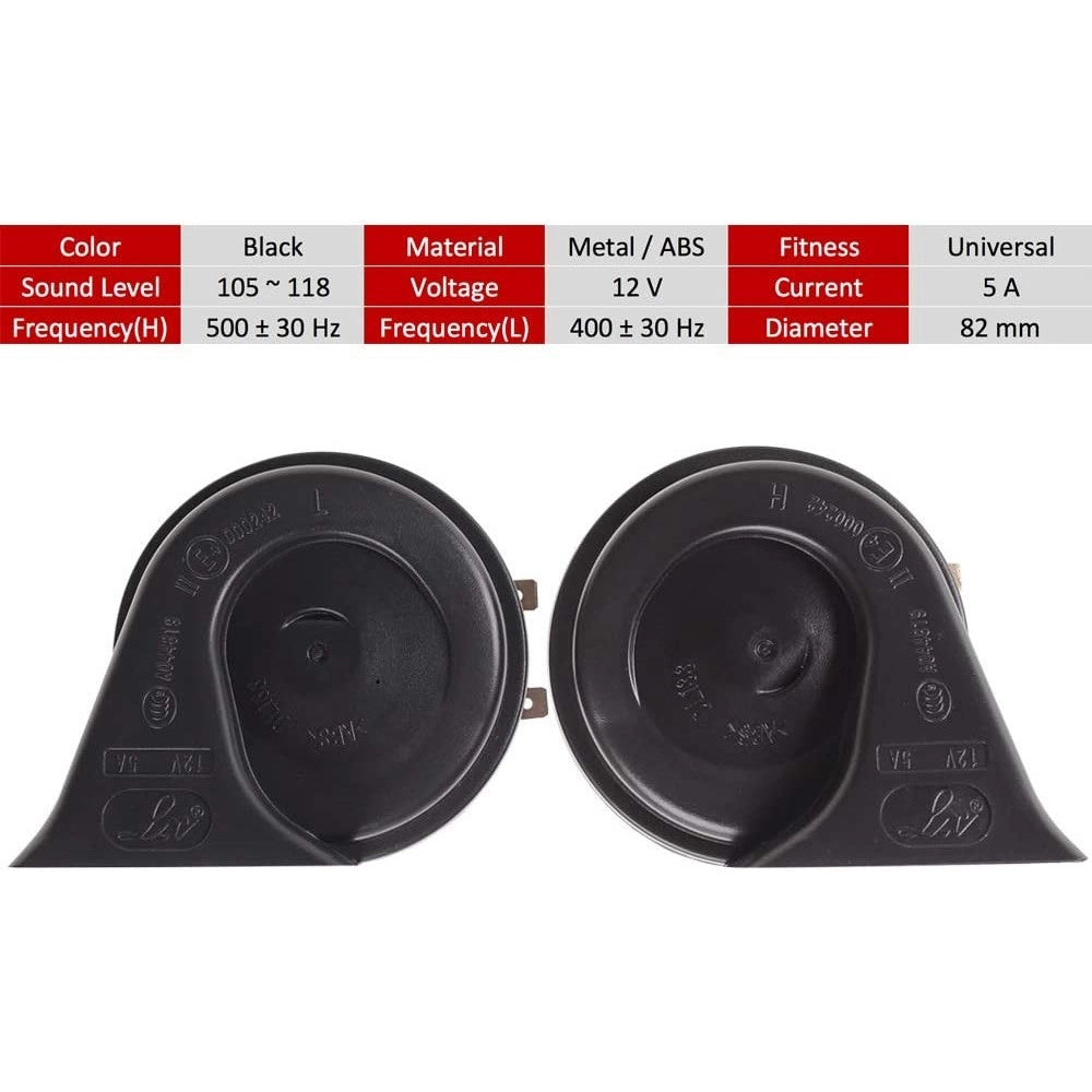 Trade Shop - Kit 2 Pz Doppio Tono Clacson Corno Di Segnalazione Universale Auto Camion Moto -
