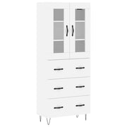 Credenza | Madia | Buffet da pranzo | Armadio da pranzo Bianca 69,5x34x180 cm in Legno Multistrato