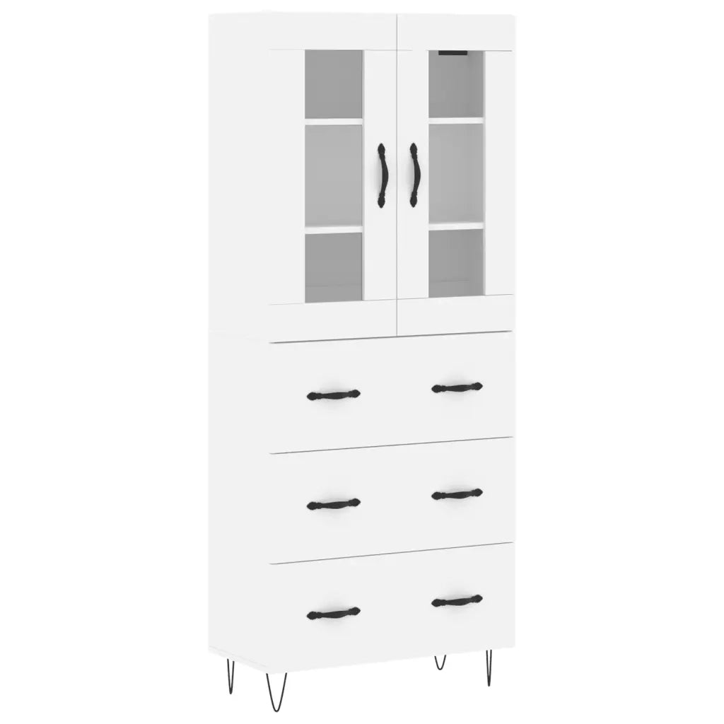 Credenza | Madia | Buffet da pranzo | Armadio da pranzo Bianca 69,5x34x180 cm in Legno Multistrato