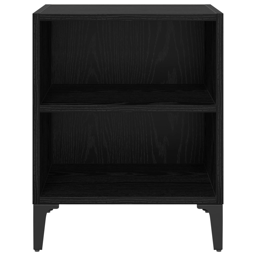 Comodino Rovere Nero 40x30x50 cm Legno ingegnerizzato