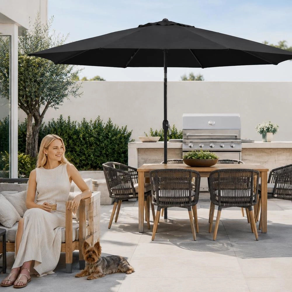 Parasol With Metal Pole 390 Cm Black