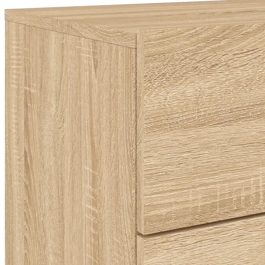 Comodino | Armadio da Notte | Mobiletto da notte a Parete con luci LED Rovere Sonoma
