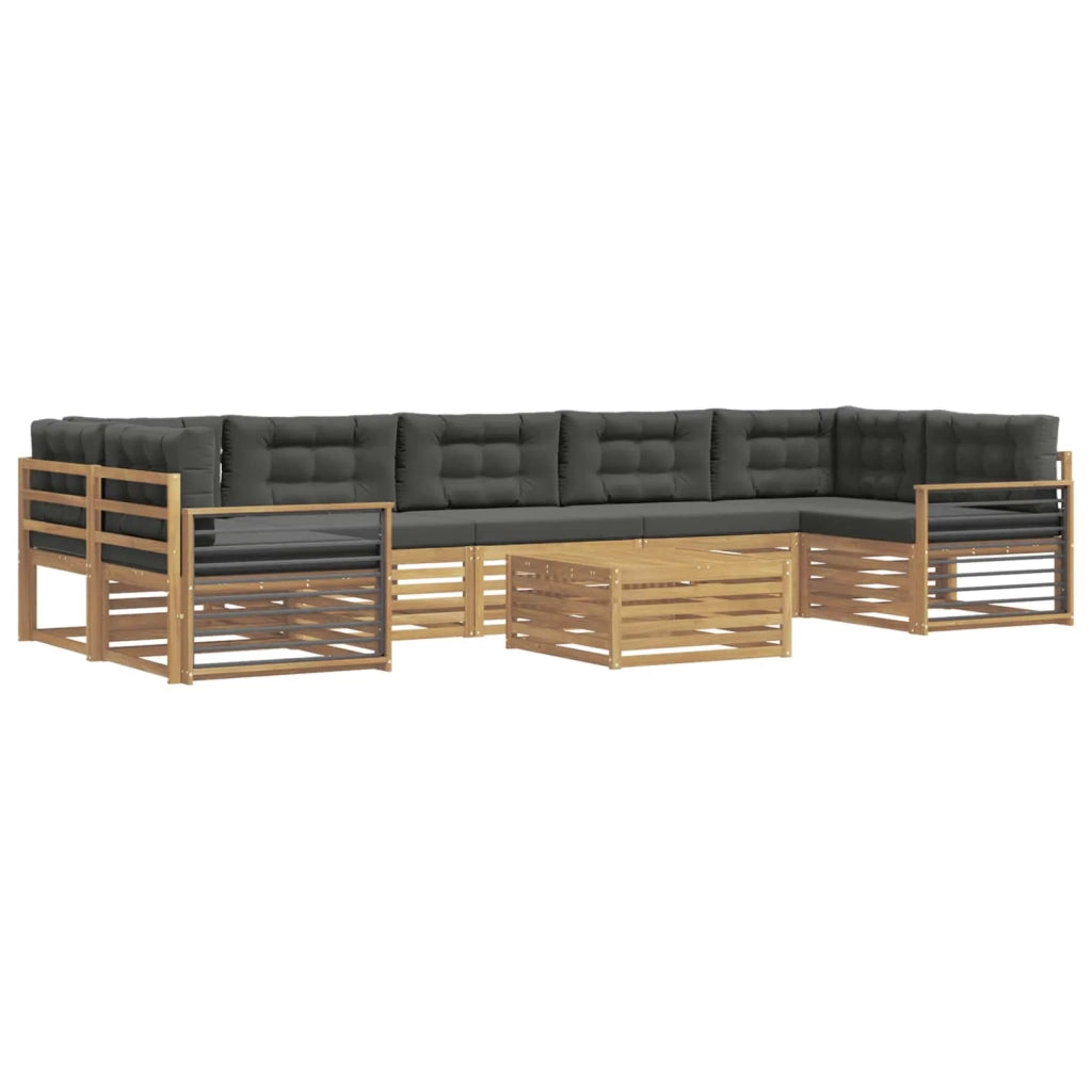 Set di divani da esterno 8 pz Bianco e Antracite 3390217