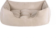 Cuscino quadrato per animali domestici 8-ribelle in pelle beige