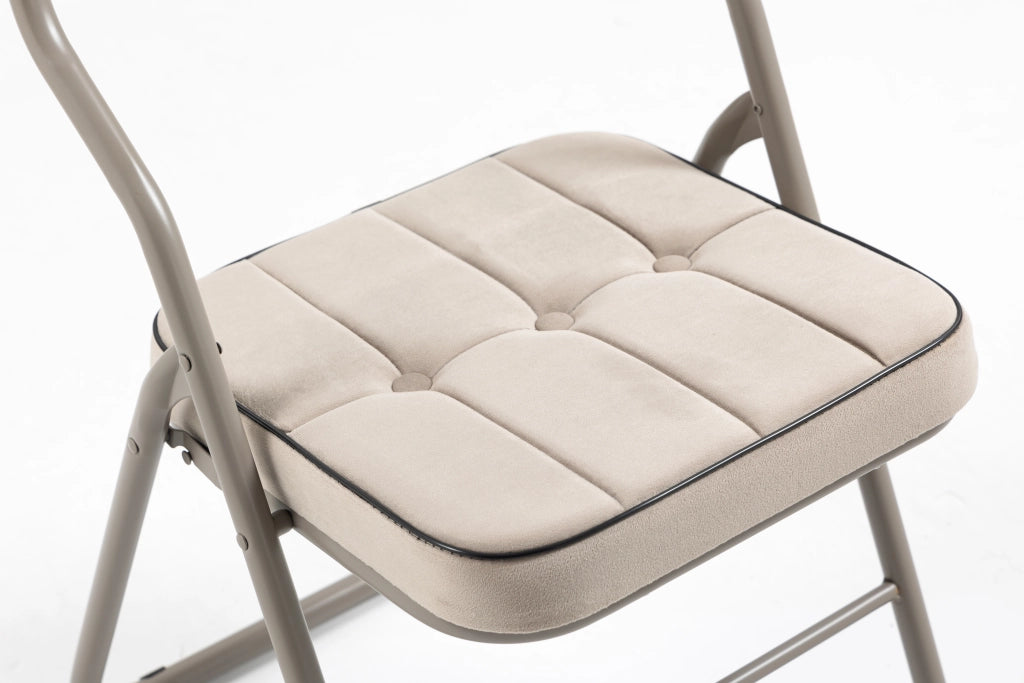 SEDIA PIEGHEVOLE Imbottita Set da 2 pezzi Struttura in acciaio Color khaki
