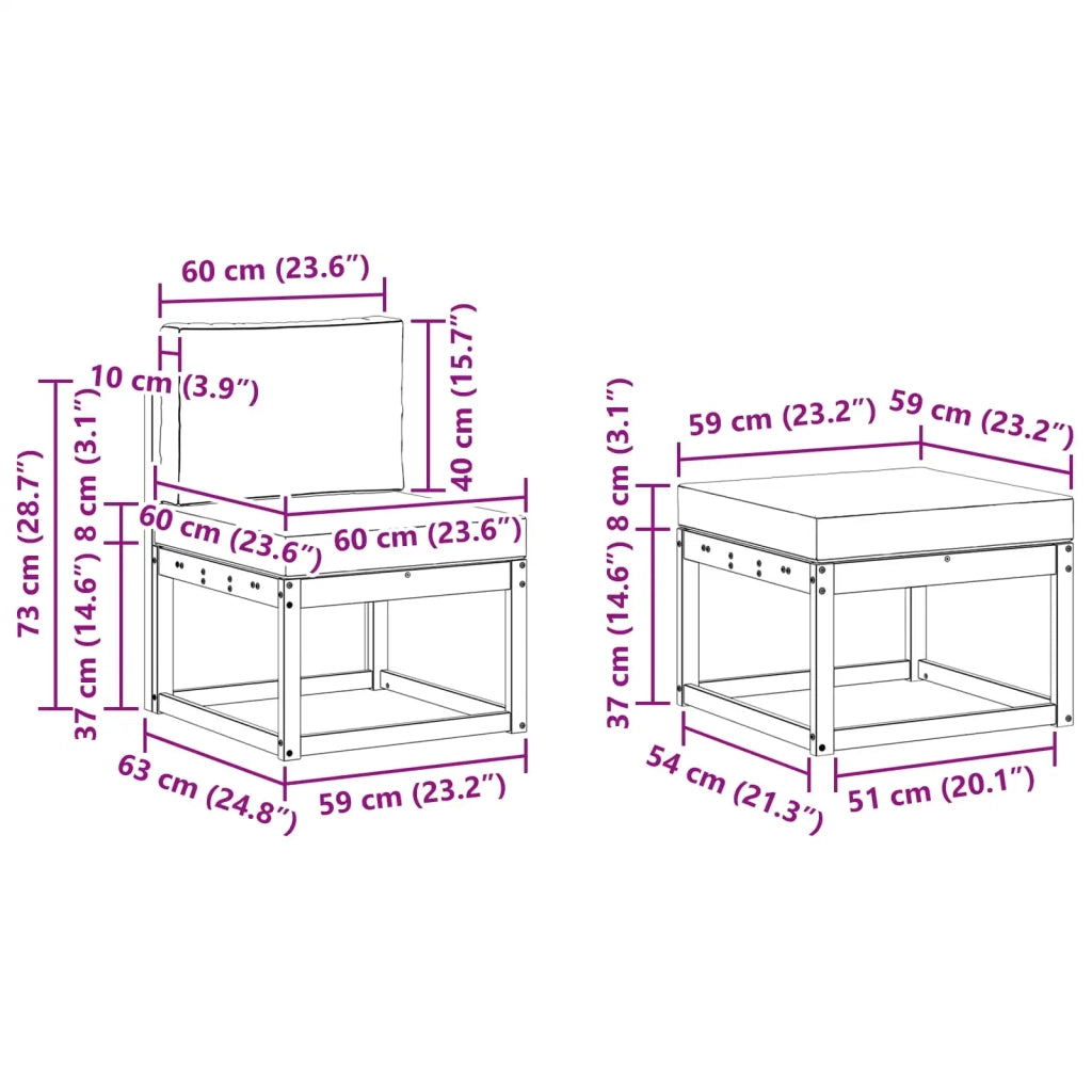 Set di divani da esterno 4 pz 3387442