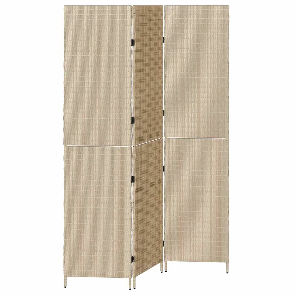 Divider per stanze | Paravento | Divisorio Ambienti Beige 147 x 180 cm polyrattan