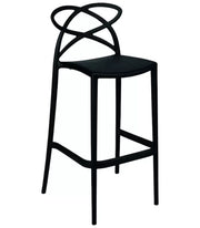 Set 4 sgabelli design moderni polipropilene nero 41x46x102 - Mobili 2G