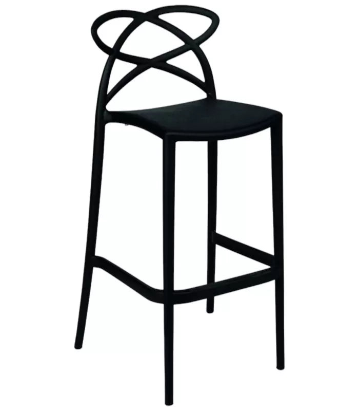 Set 4 sgabelli design moderni polipropilene nero 41x46x102 - Mobili 2G