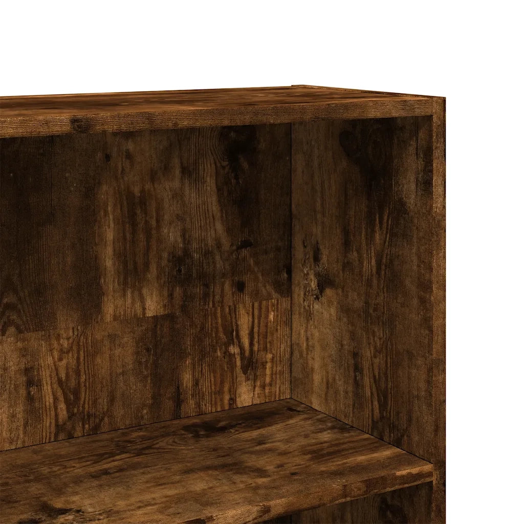 Libreria-Scaffale per Libri-Mobile di Stoccaggio Rovere Fumo 80x24x143 cm in Legno Multistrato