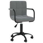 Sedia girevole da ufficio/sedia da studio/sedia da computer/sedia sgabello in velluto grigio scuro 02_0024132
