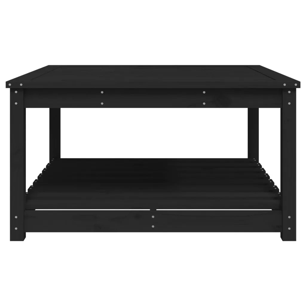 Tavolo da Giardino Nero 82,5x82,5x45 cm Legno Massello di Pino 824145