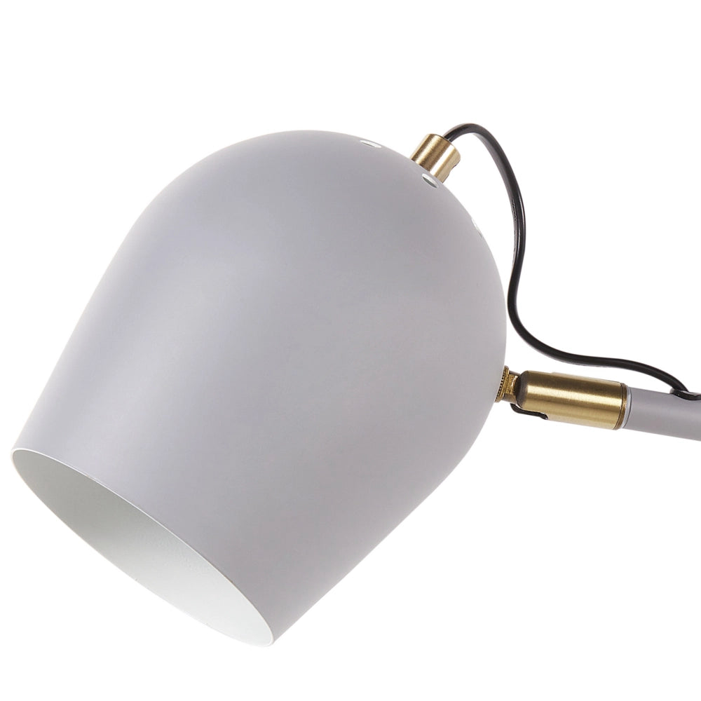 Lampada da parete moderna con 2 paralumi rotondi in metallo con bracci regolabili grigio chiaro look moderno glamour elegante
