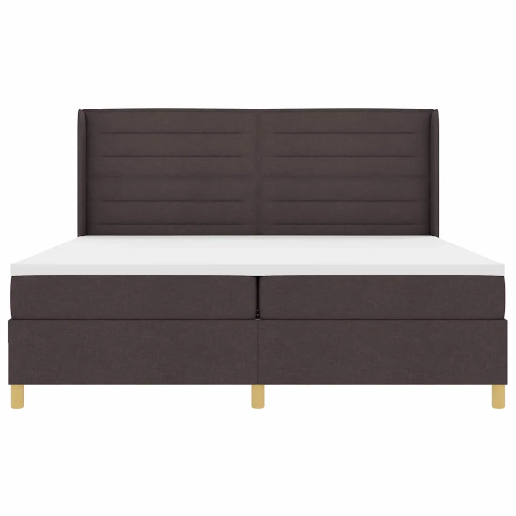 Letto a molle con materasso Marrone Scuro 200 x 200 cm Tessuto 3341794