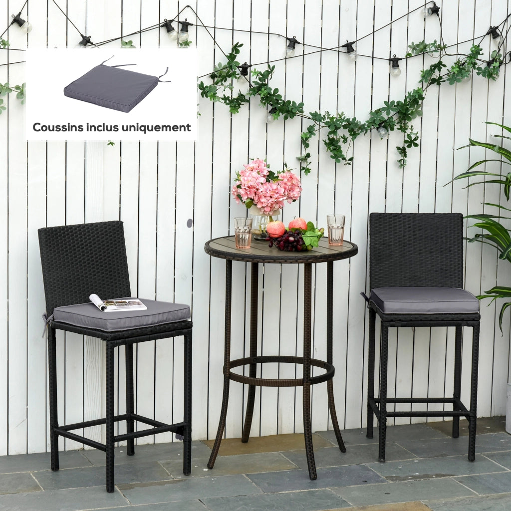 Cuscini per sedie da giardino ¨C zephmum ¨C 2 pezzi, 45x45 cm, grigio scuro, tessuto poliestere