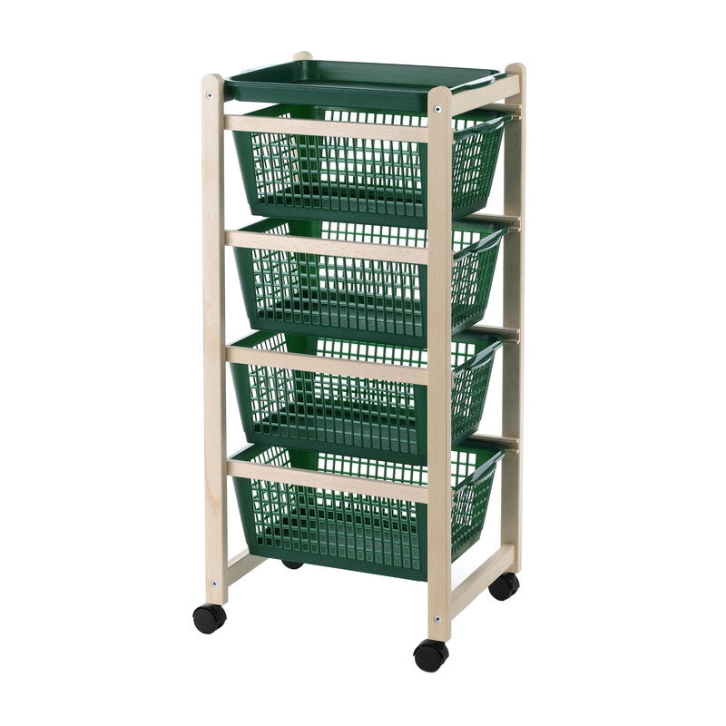 CARRELLO SALVASPAZIO 4 CESTI 36X30X82CM NATURALE