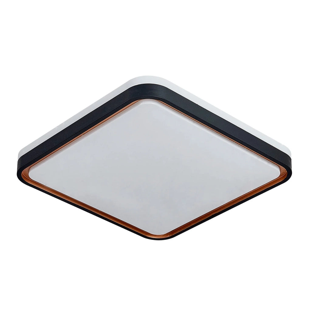 LÚZETE - PLAFÓN LED 78W PW LED REGULABLE NEGRO ORO CUADRADO TELLUS