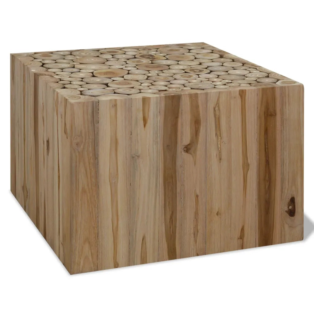 Tavolino da CaffÃ¨ in Autentico Legno di Teak 50x50x35 cm