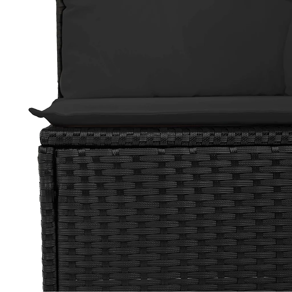 Set Divani da Giardino con Cuscini 7pz Nero Polyrattan 3326166