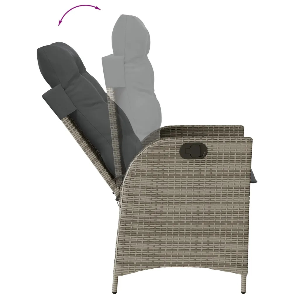 Set da Pranzo da Giardino 9 pz con Cuscini in Polyrattan Grigio 3213143
