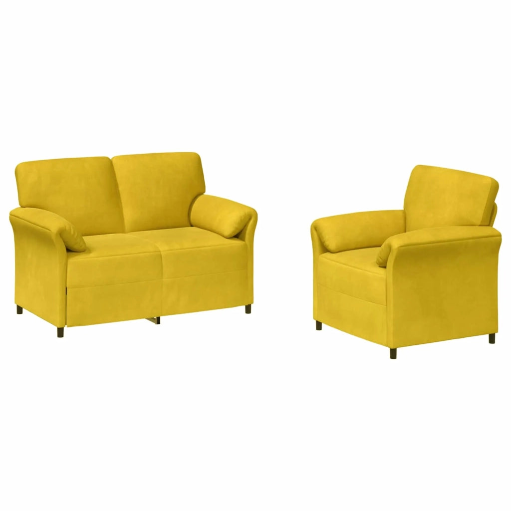 Set di divani 2 pz Giallo Velluto 3424892