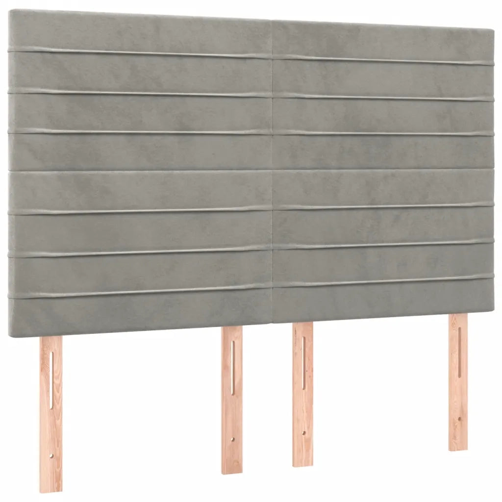 Giroletto a Molle con Materasso Grigio Chiaro 140x200cm Velluto 3129273