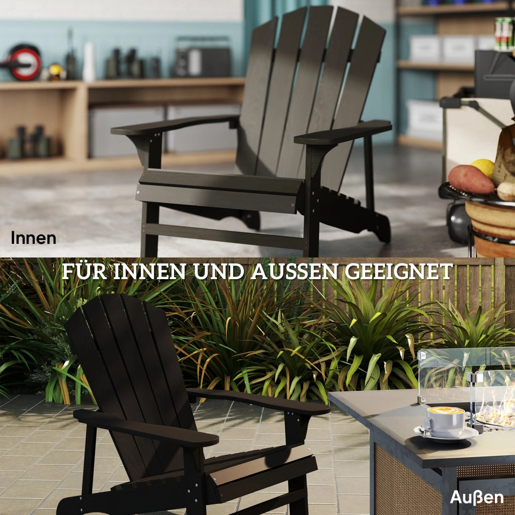 Sedia Adirondack ¨C zephmum ¨C Legno, Giardino, 89x101x97 cm