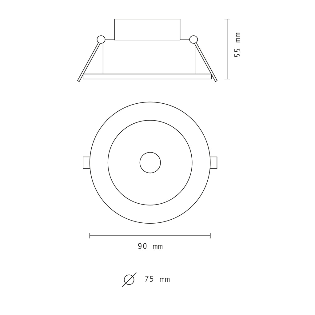 Faretto led da incasso corpo bianco 5w 6000K luce fredda