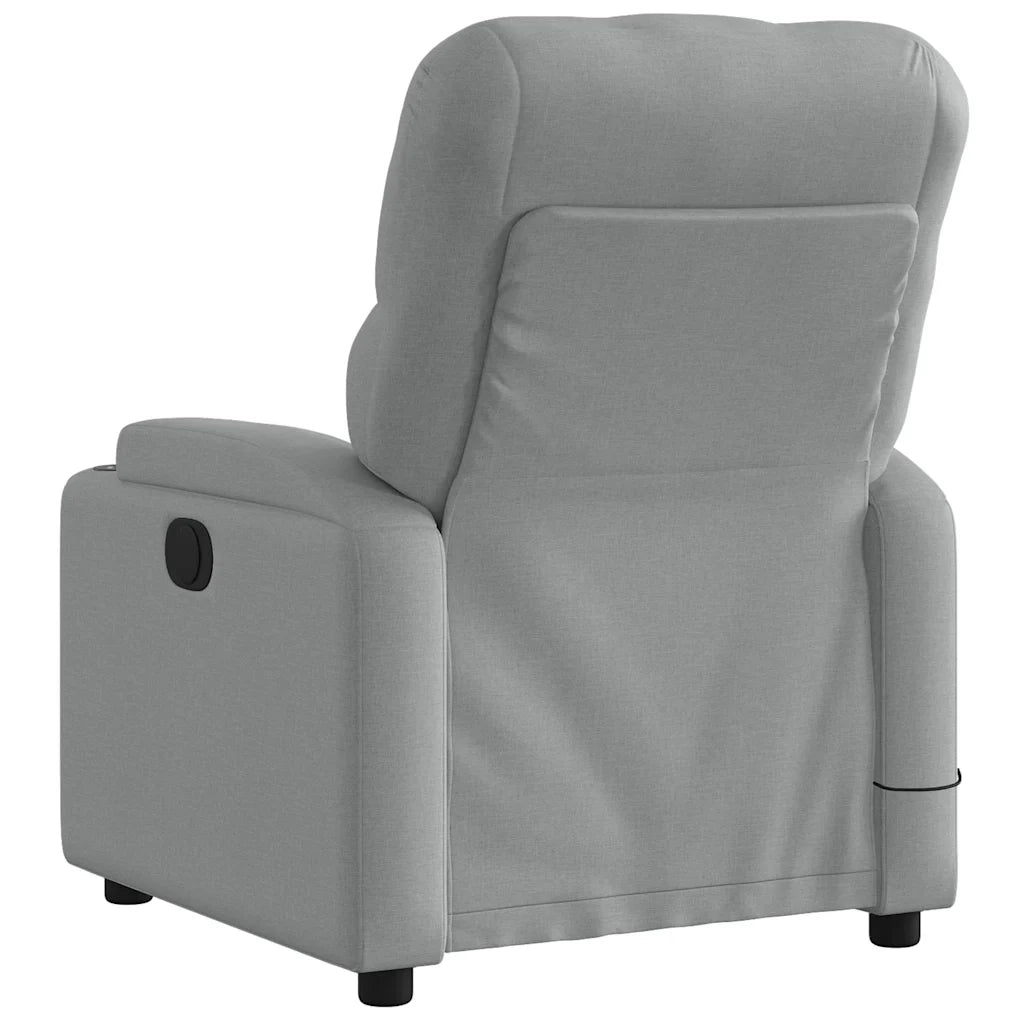 Divano Sedia-Poltrona Reclinabile Massaggio Elettrica Grigio Chiaro Tessuto 292664