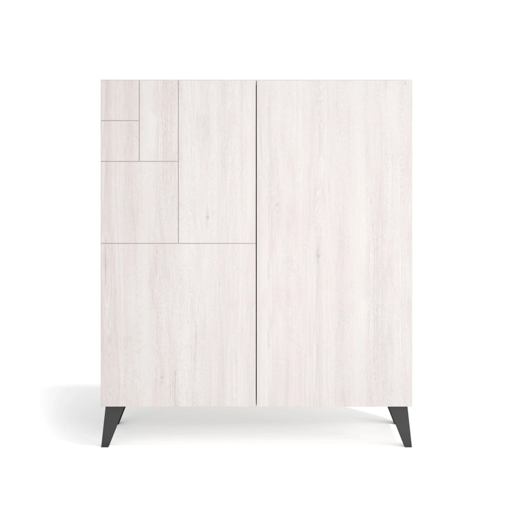 Scarpiera Herdasa effetto bianco gambe grafite 109x90x27