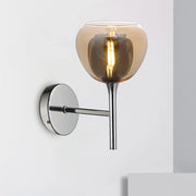 LÚZETE - APPLIQUE DA PARETE 1 LUCE VETRO EXTERIOR AMBRA INTERNO FUMÉ NOLINA