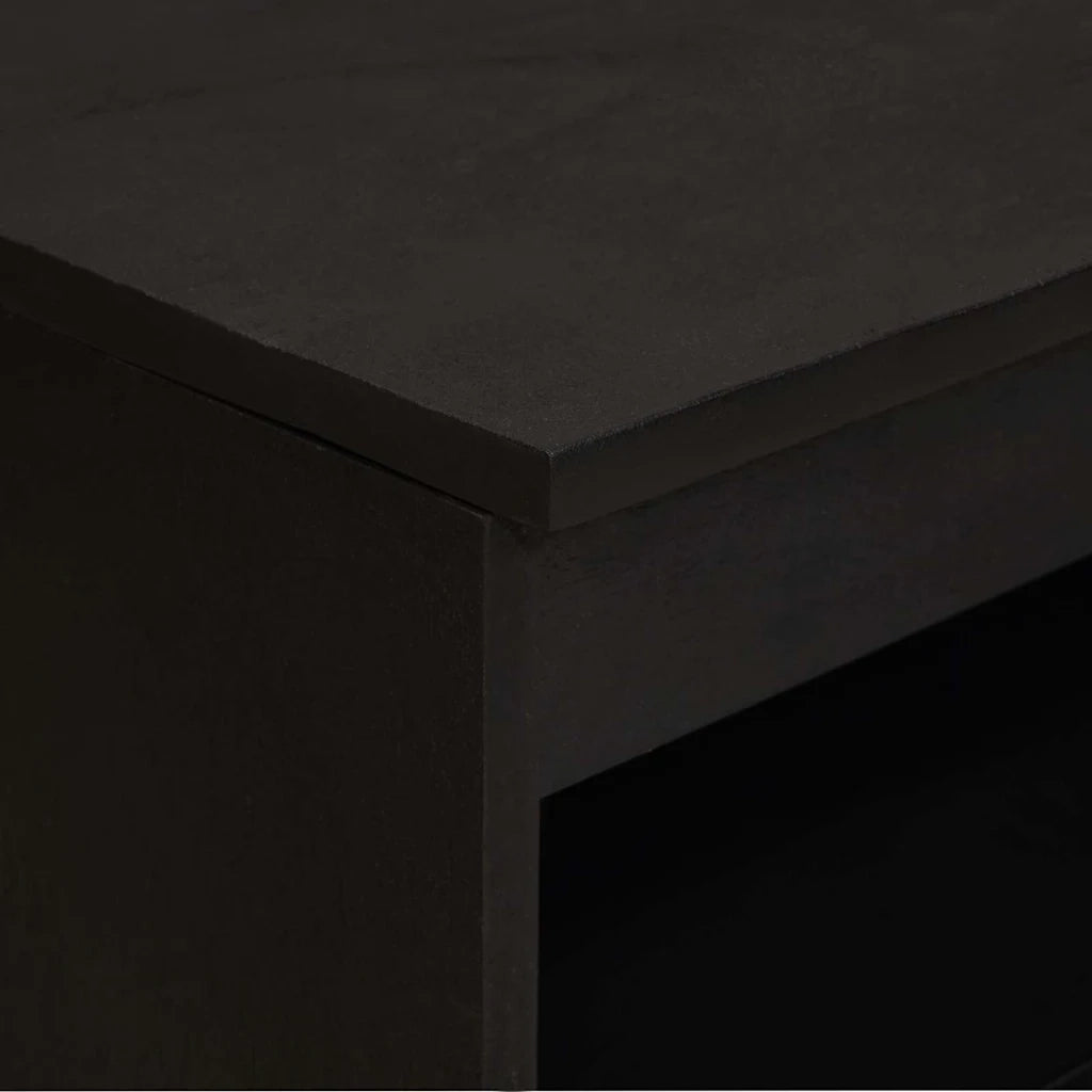 Credenza con porta-Buffet-Armadio da cucina Nero 60 x 33 x 75 cm Legno di mango massello 799374