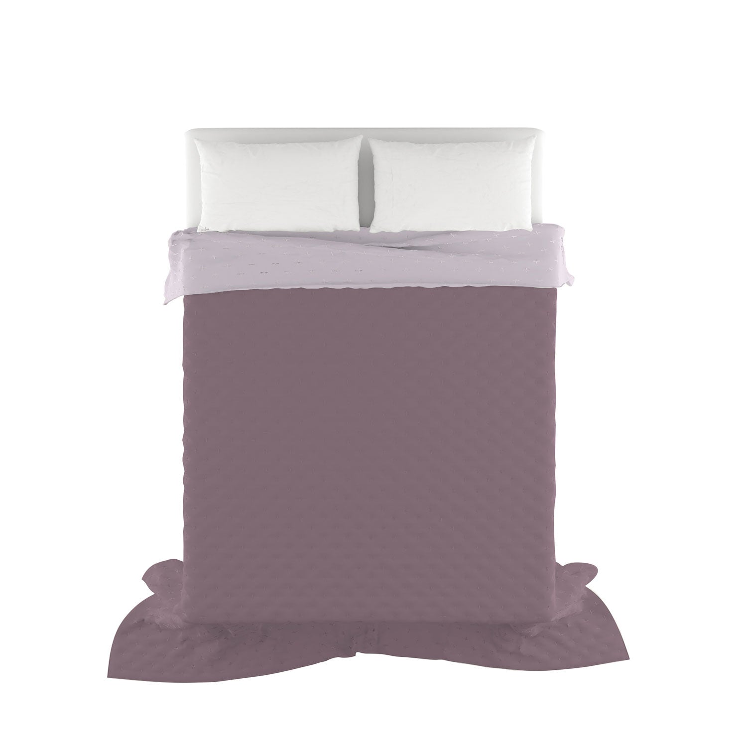 Trapuntino Estivo Effetto Water Washed Singolo 160x250 cm in Microfibra Elderberry e Orchid