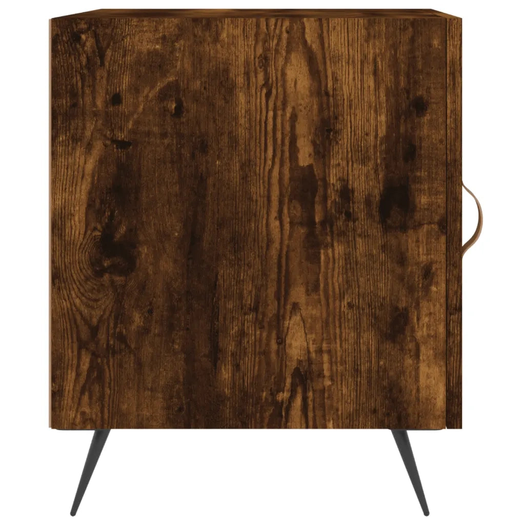 Set di 2 Comodini | Armadio da Notte | Mobiletto da notte Rovere Fumo 40x40x50 cm in Legno Multistrato