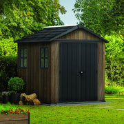 Mattoon, Casetta da Giardino Pavimento Rialzato, Modulabile, Lucchettabile, 224x230x246h cm Marrone Noce
