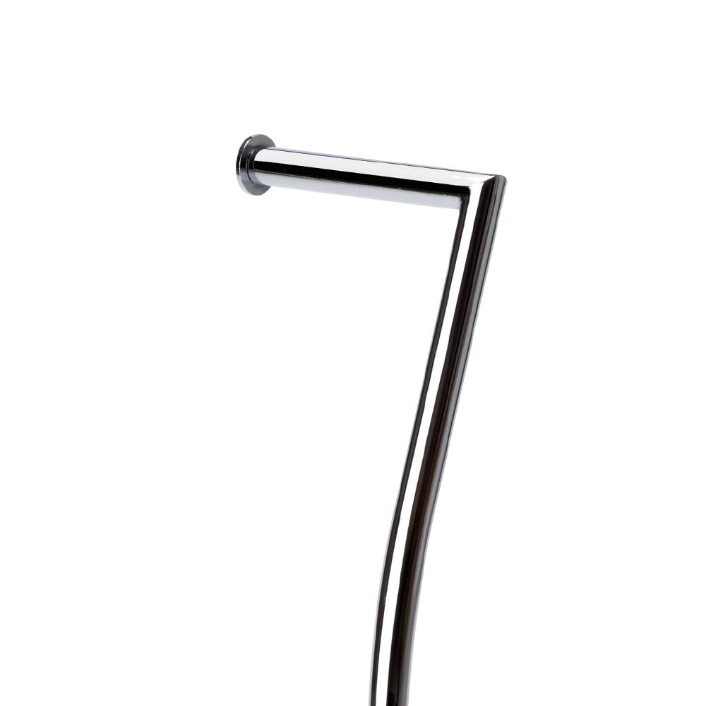 Piantana wc in metallo cromato con base in vetro nera
