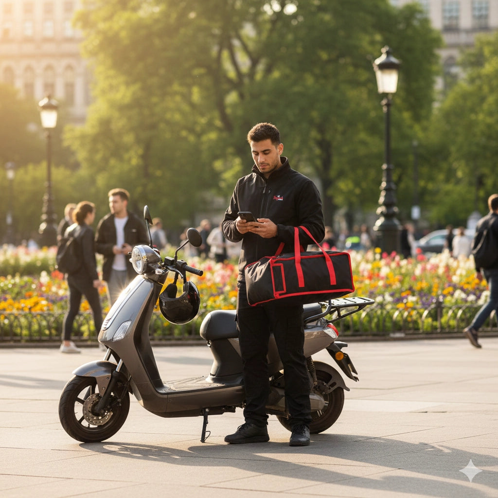 Borsa Porta Pizza 48x48x20 cm in Cordura Regina Nera