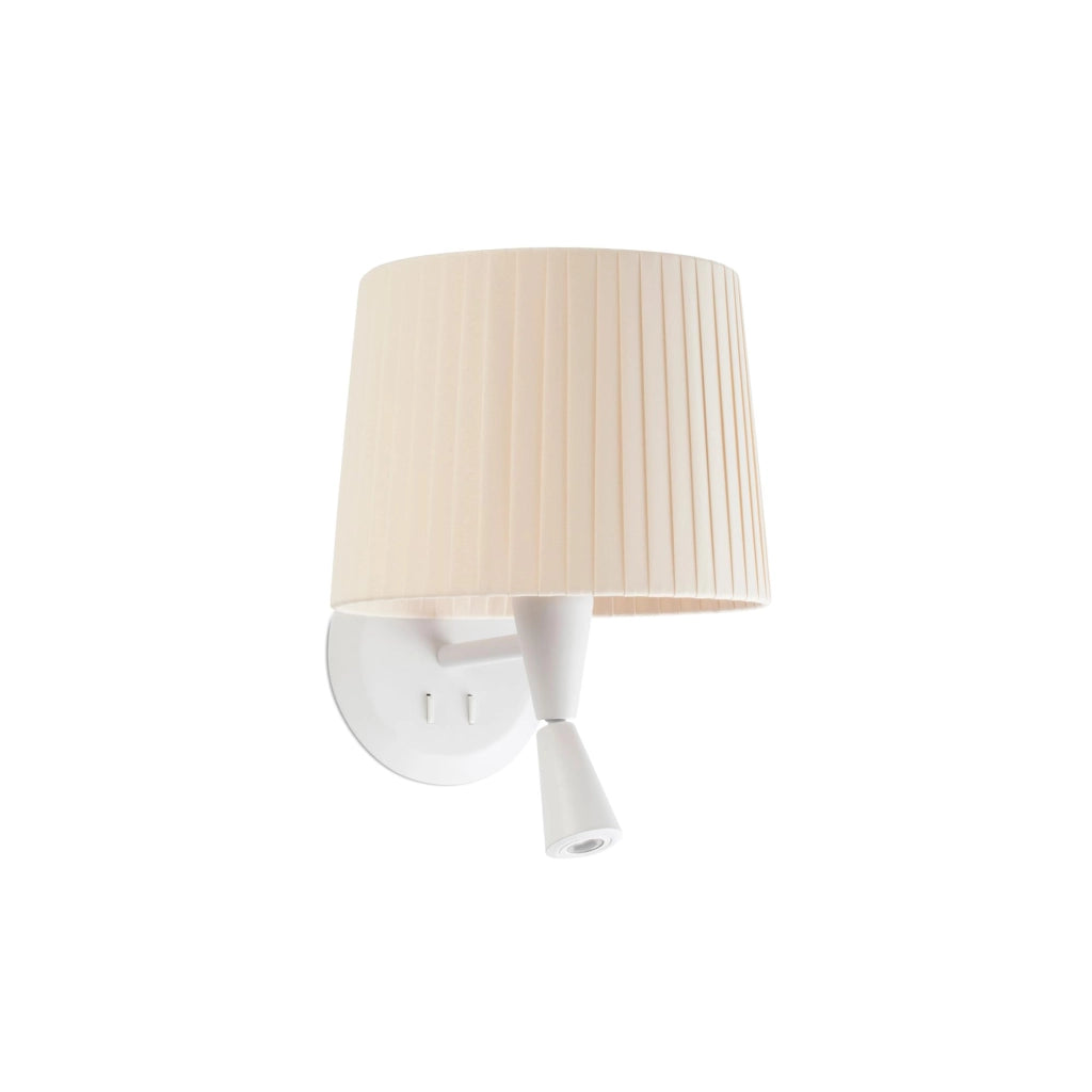 Faro Barcelona 64308-35 - SAMBA Lampada da parete con lettore bianca/bordata beige