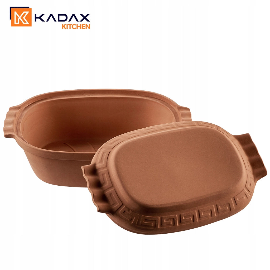 Vaso in terracotta KADAX Roman Clay Pot 6L Vaso in terracotta Forma ovale grande con coperchio