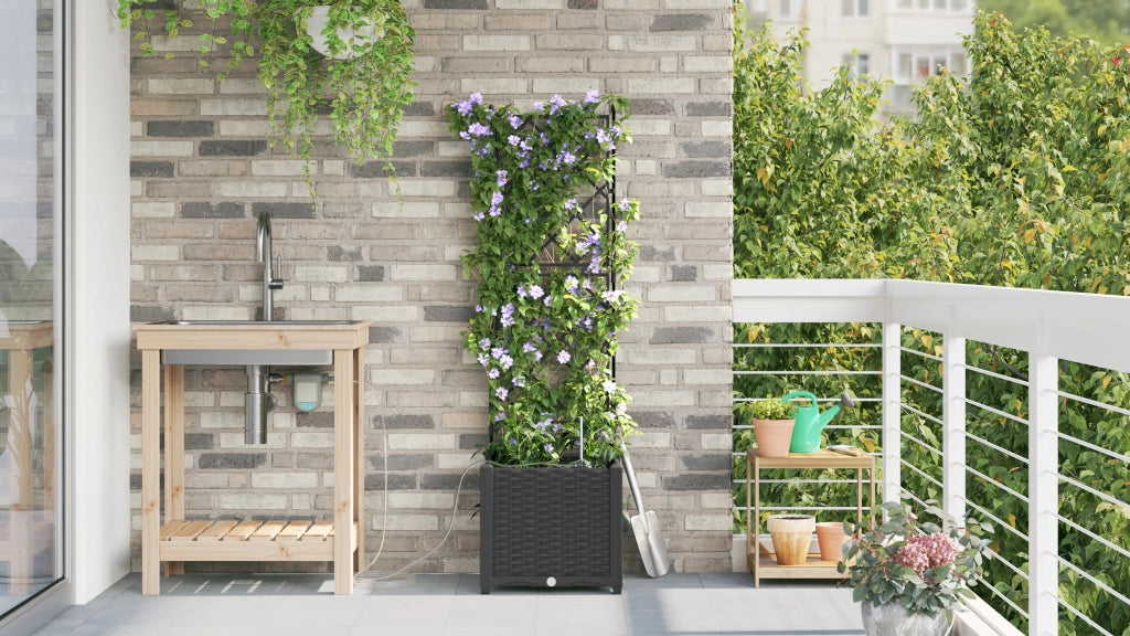 Vasi da Giardino con Sistema di Irrigazione Black