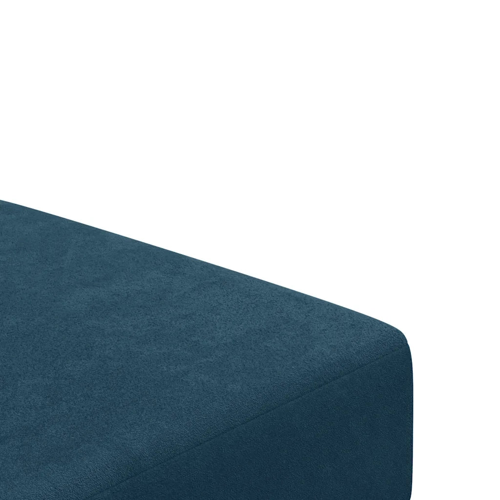 Divano Letto 2 Posti con Poggiapiedi-Sofa Letto 2 Posti-Daybed Blu in Velluto