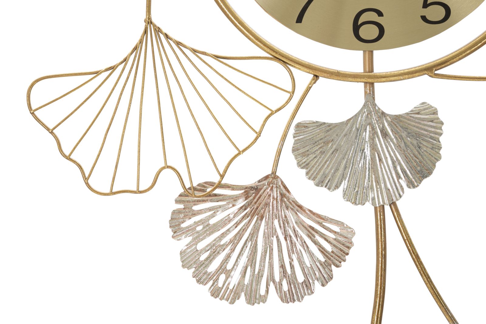 Pannello da Muro Leavy con Orologio 52,5x3,5x102 cm in Ferro