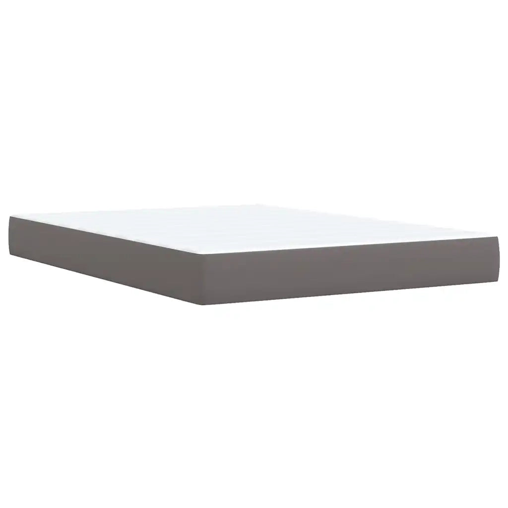 vidaXL Giroletto a Molle con Materasso Grigio 140x190 cm in Similpelle