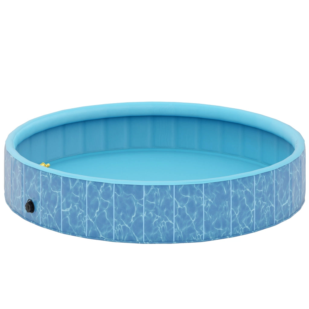 Piscina per Cani Pieghevole con Fontana e Cuscini d'Acqua ¨C Zephmum ¨C Blu ?160x30 cm