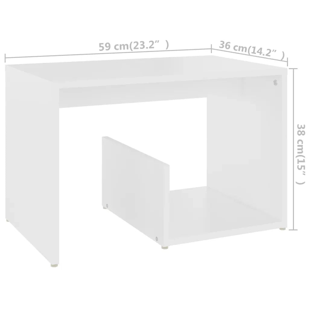 Tavolino | Tavolo laterale Bianco 59x36x38 cm in Legno Multistrato