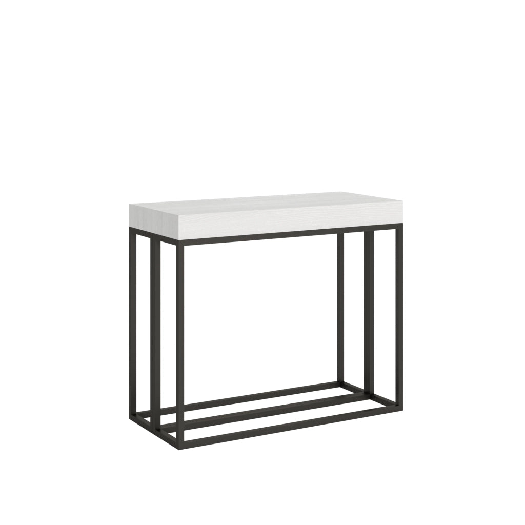 Consolle Allungabile 90-300x40x77 cm in Nobilitato Bianco